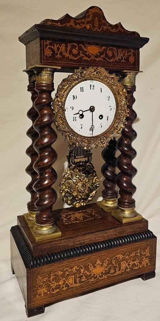 horloge de cheminée à colonne française ancienne, Antiquités & Art, Enlèvement