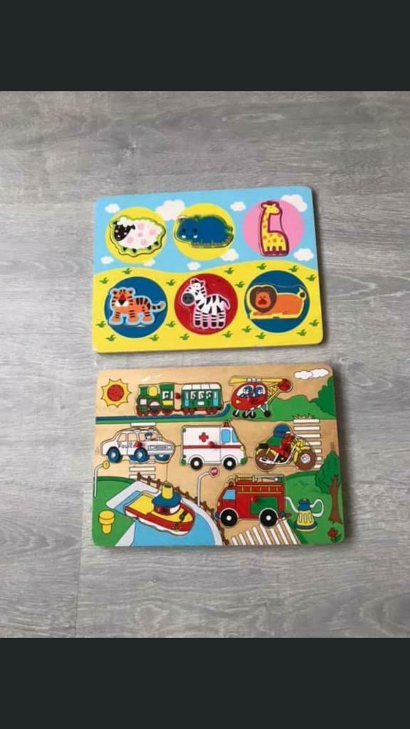 Lot 2 puzzles en bois, Enlèvement ou Envoi, Utilisé, Autres types