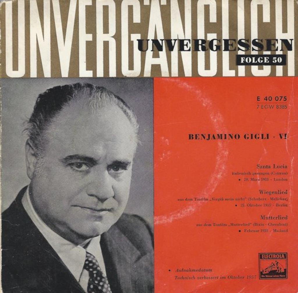 Benjamino Gigli - Benjamino Gigli - VI, CD & DVD, Vinyles Singles, Enlèvement ou Envoi, Comme neuf, Classique