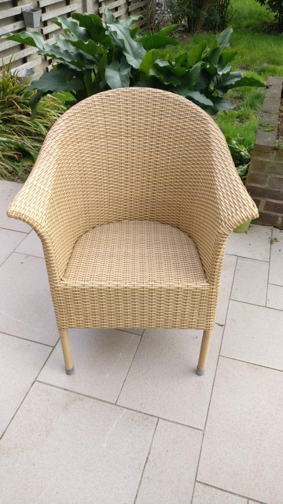 wicker tuinstoelen (vraagprijs € 35 per stoel)(4 stuks), Ophalen, Zo goed als nieuw, Wicker