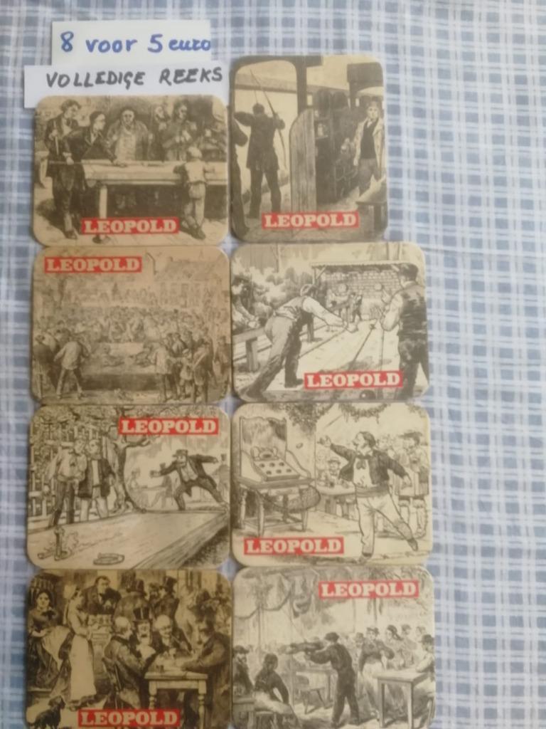 Volledige reeks bierviltjes Leopold, cafespelen - €5, Ophalen of Verzenden, Viltje(s)