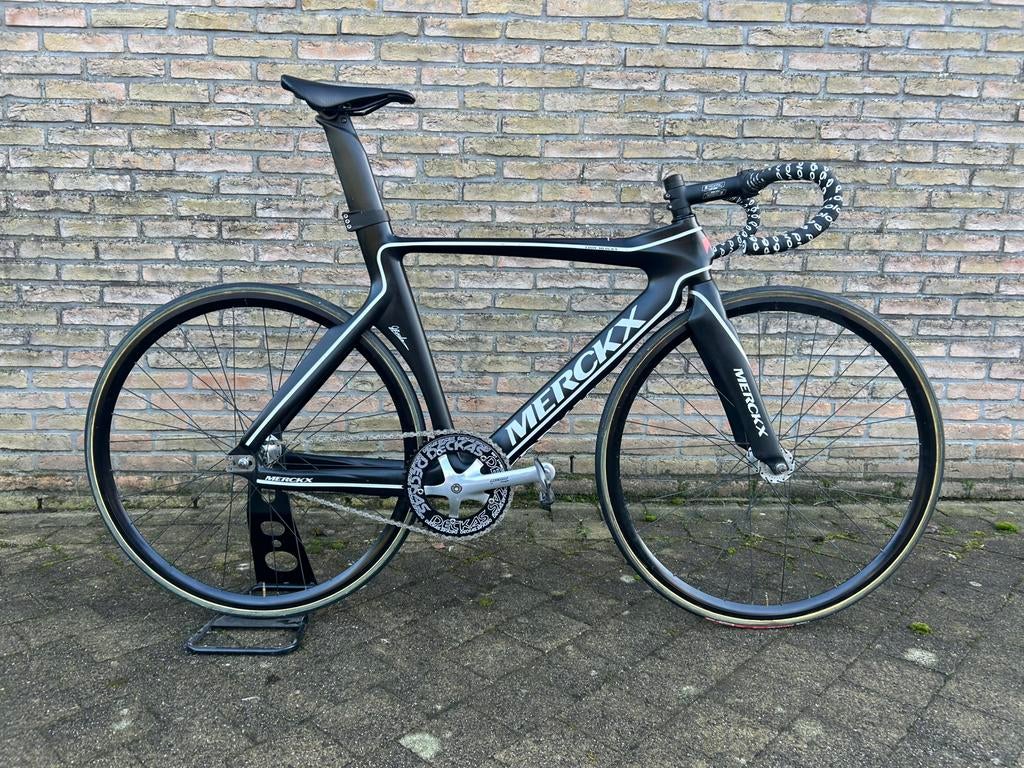 Merckx piste fiets, Fietsen en Brommers, Carbon, Heren, Zo goed als nieuw, 53 tot 57 cm