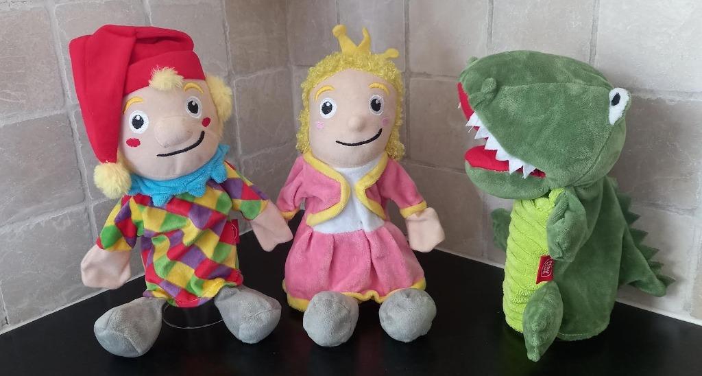 Handpoppen Play Tive x3 Princes, draak en harlekijn, Ophalen of Verzenden, Zo goed als nieuw