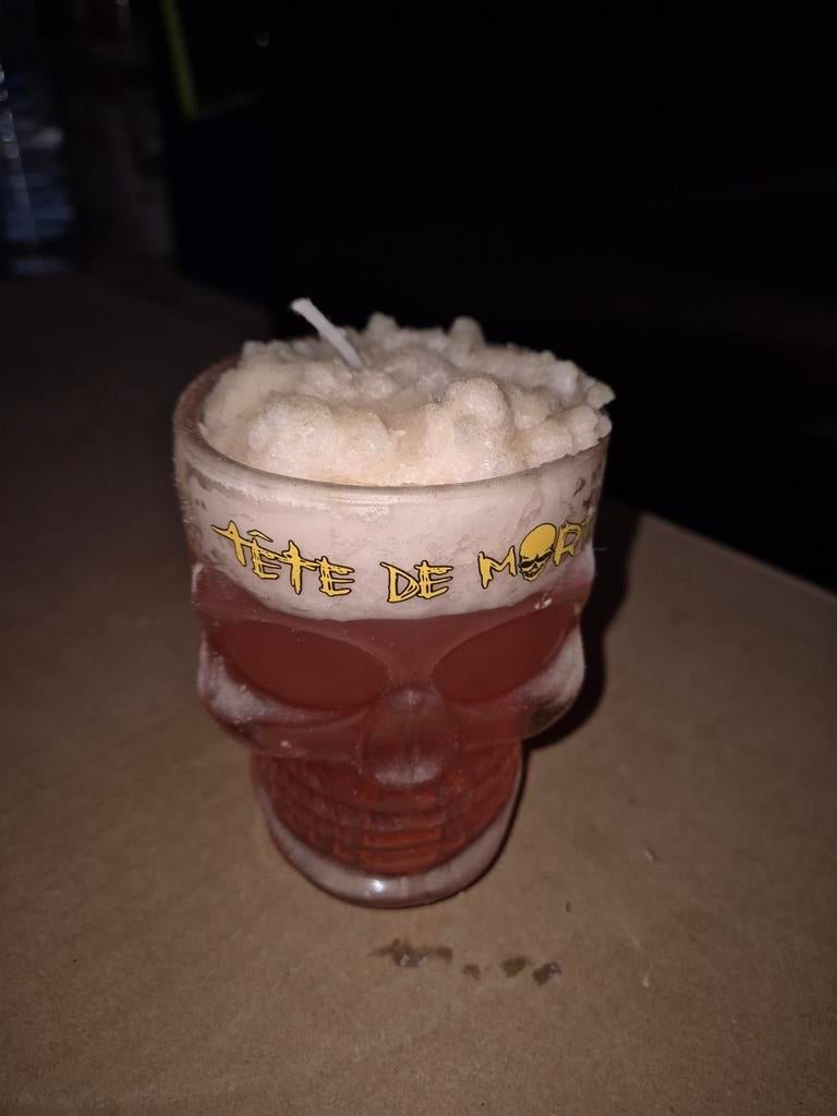 Bierglas kaars tête de mort, Verzamelen, Biermerken, Verzenden