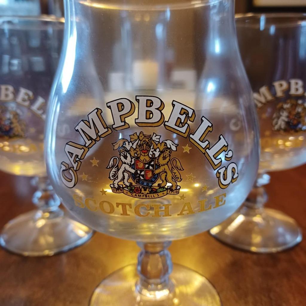3 Bierglazen Campbell's Scotch Ale, Verzamelen, Biermerken, Ophalen, Zo goed als nieuw, Glas of Glazen, Overige merken