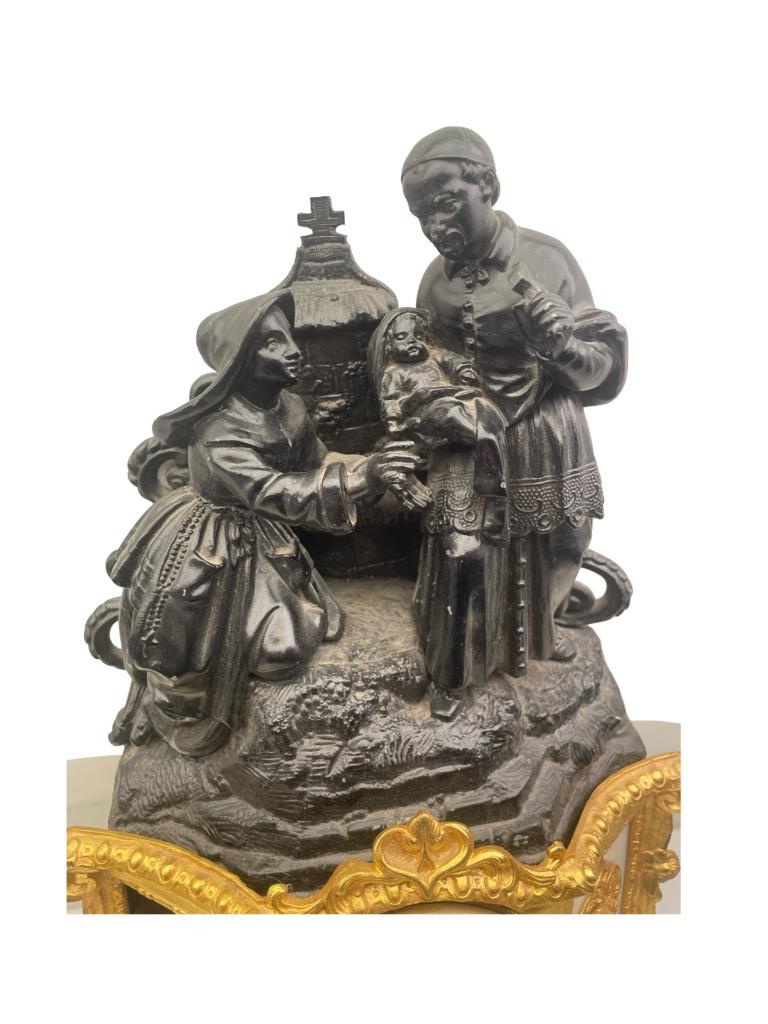 Grote klok om religieuze decoratie van Saint Vincent de Paul, Antiek en Kunst, Antiek | Religieuze voorwerpen, Ophalen of Verzenden