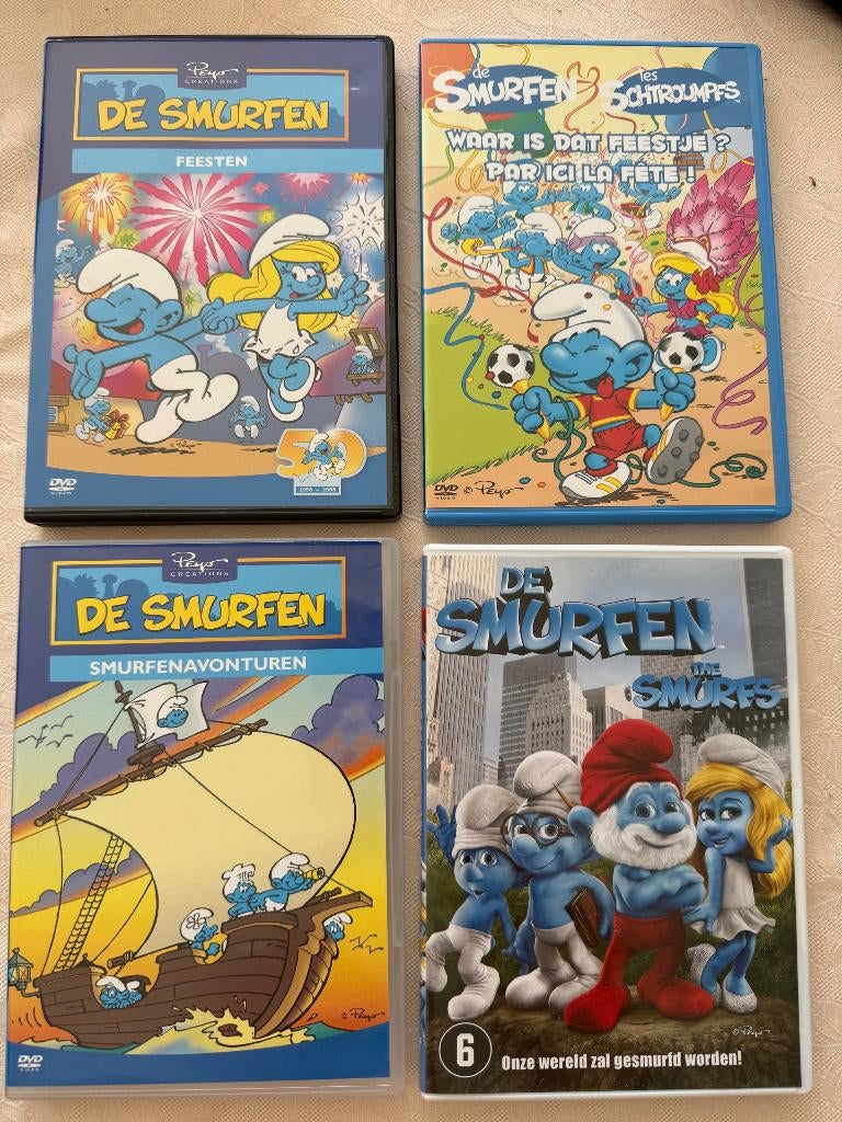 4 DVD's de smurfen, Europees, Tekenfilm, Alle leeftijden, Ophalen of Verzenden