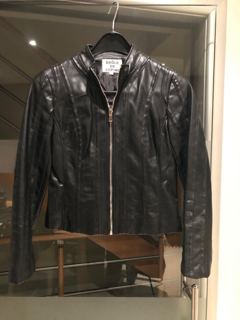 Nieuw zwart vestje maat small, leatherlook merk Drole de cop, Zwart, Nieuw, Ophalen of Verzenden, Maat 36 (S)