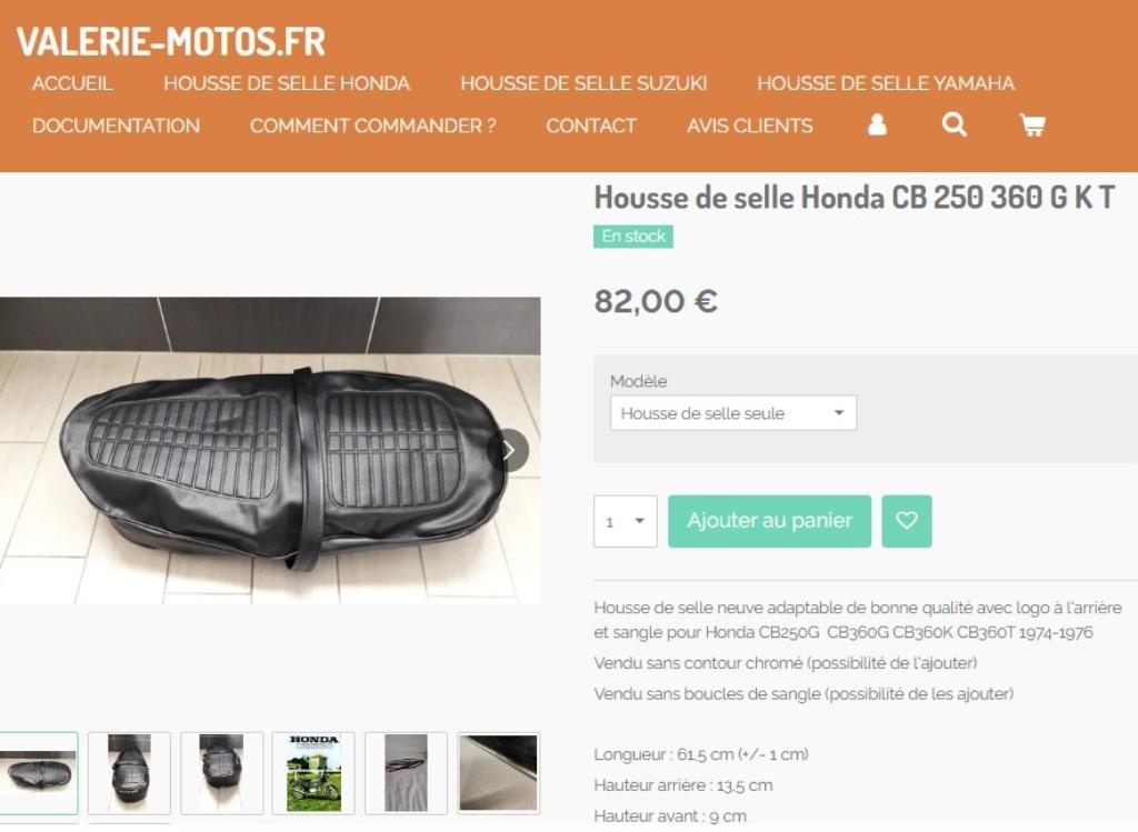 Housse de selle pour Honda CB 250 G CB 360 K G T, Envoi, Neuf
