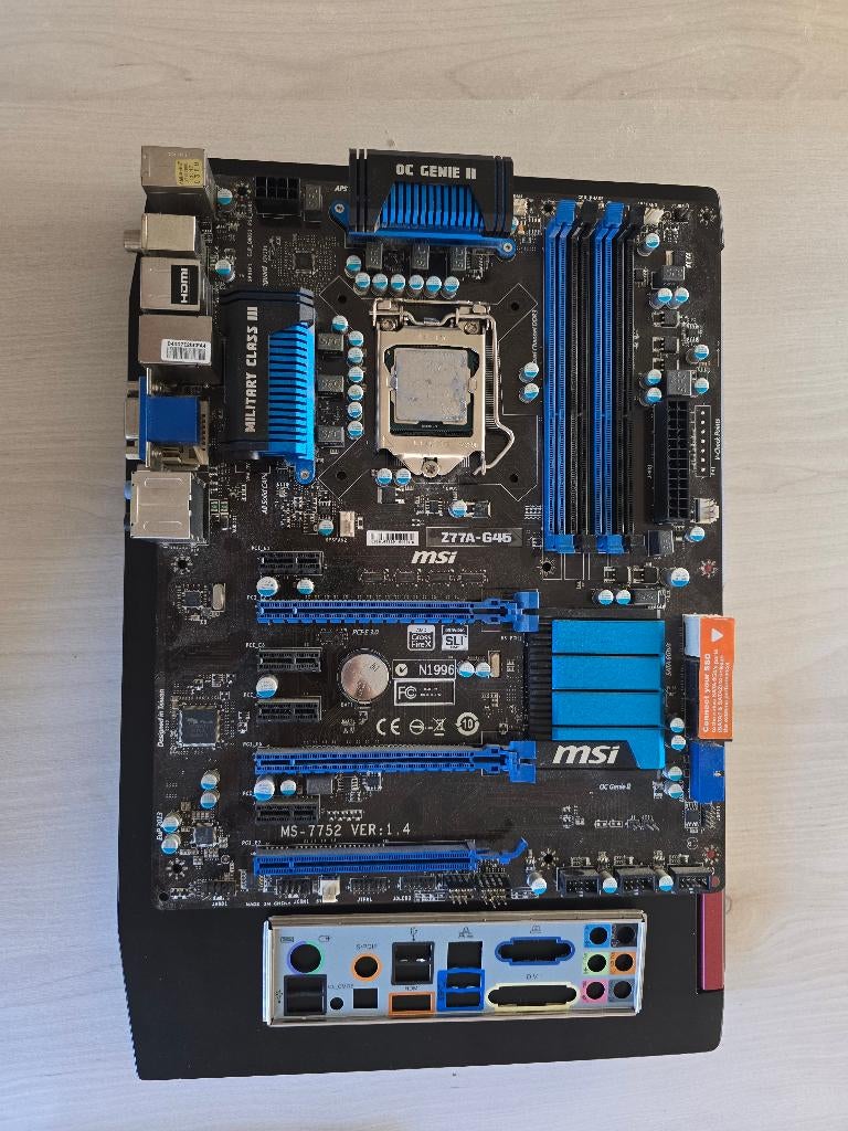 Carte mère MSI Z77A-G45 + Intel i7-3770K, Computers en Software, Moederborden, Zo goed als nieuw, Intel, DDR3, Ophalen