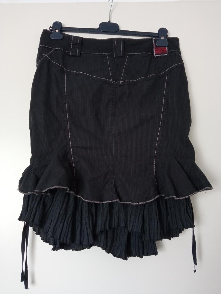 Marithe+ François Girbaud rok ruffle/plisse flamenco Style, Zwart, Le Jean, Nieuw, Ophalen of Verzenden