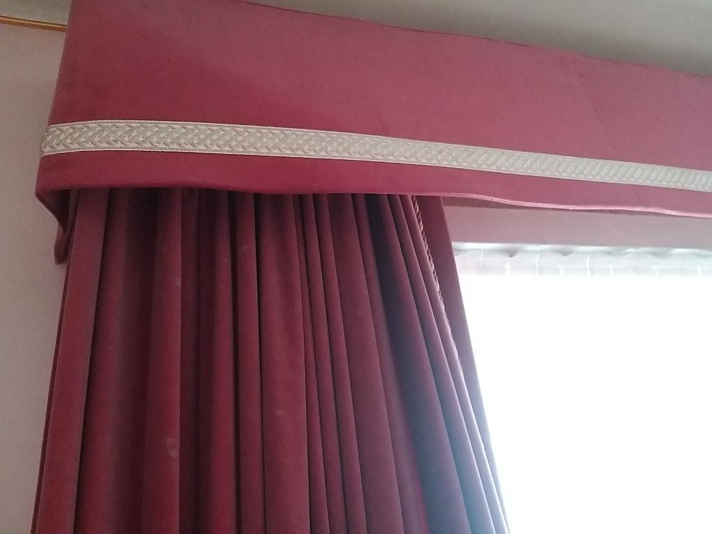 draperies en velours 1X bordeaux 1X champagne, 200 cm ou plus, Klassiek, Rouge, Enlèvement