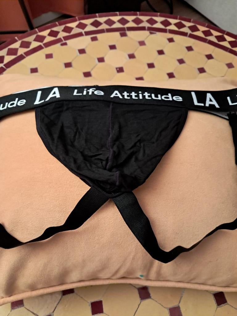 Superbe Jockstrap Noir pour Homme Sexy Taille L, Enlèvement, Noir