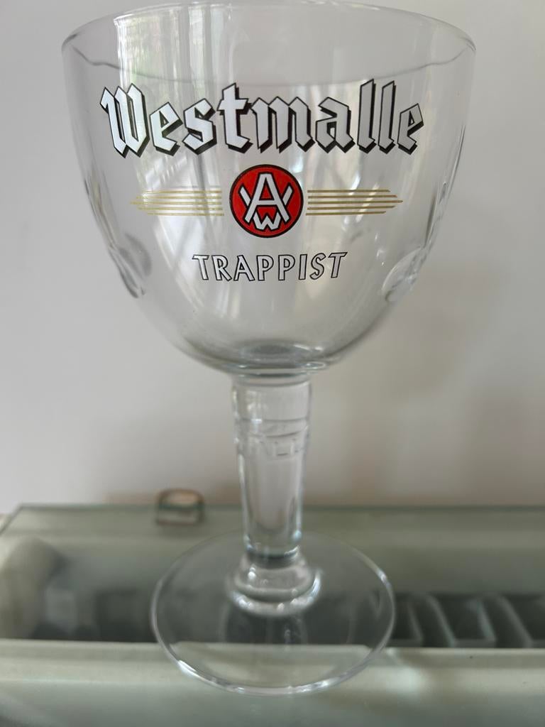 Verres à bière Westmalle Trappist 0,33cl lettres en blanc, Enlèvement, Comme neuf