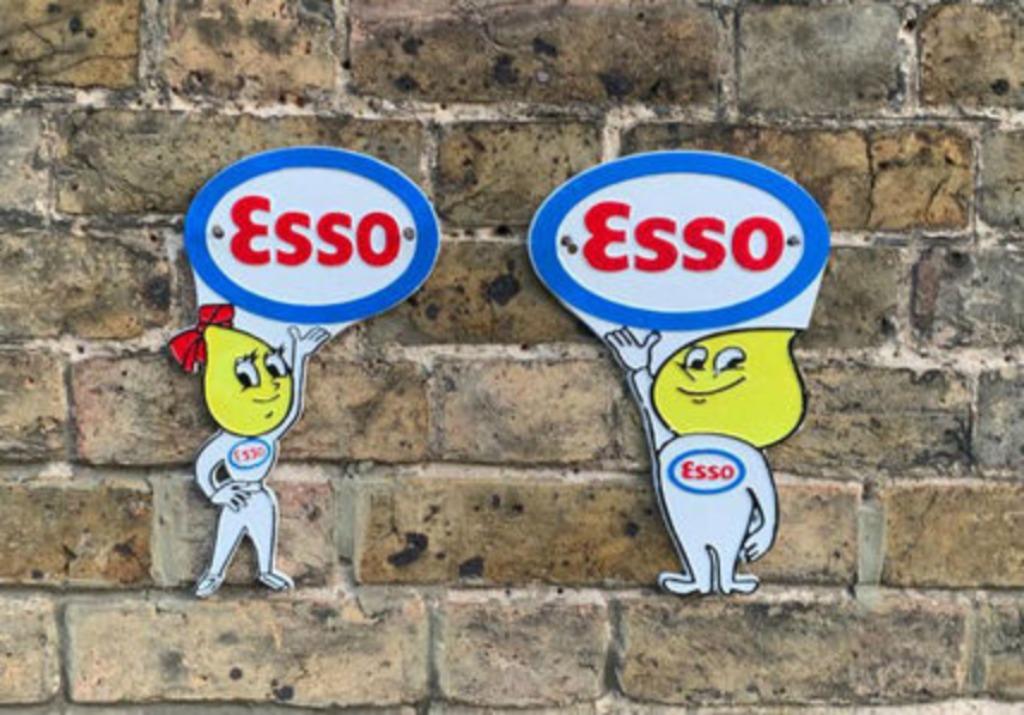Esso druppel reclame bord gietijzer garage decoratie cadeau, Ophalen of Verzenden, Zo goed als nieuw, Reclamebord