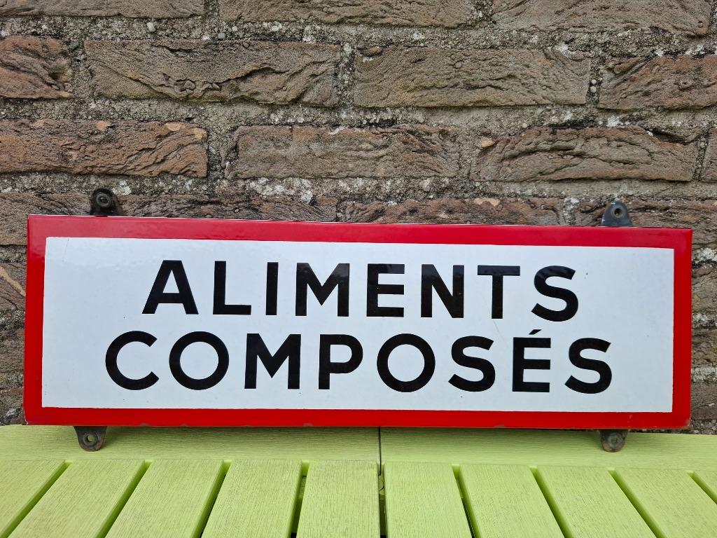 Emaillebord Aliments Composés, Verzamelen, Ophalen of Verzenden, Nieuw, Reclamebord