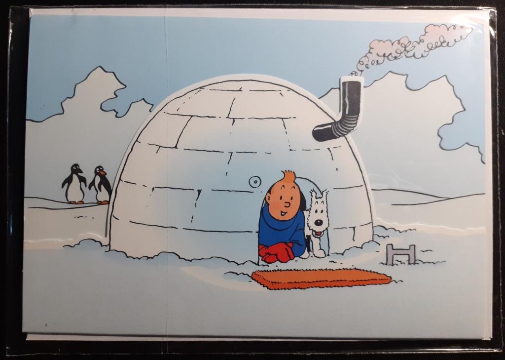 Carte postale sous blister : PAP - Igloo Tintin, Ophalen of Verzenden