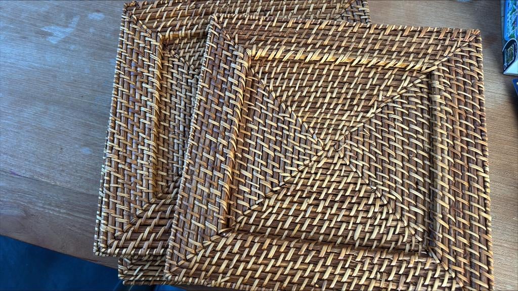 6 rotan bordenonderzetters, Huis en Inrichting, Keuken | Servies, Overige materialen, Overige typen, Ophalen of Verzenden, Zo goed als nieuw