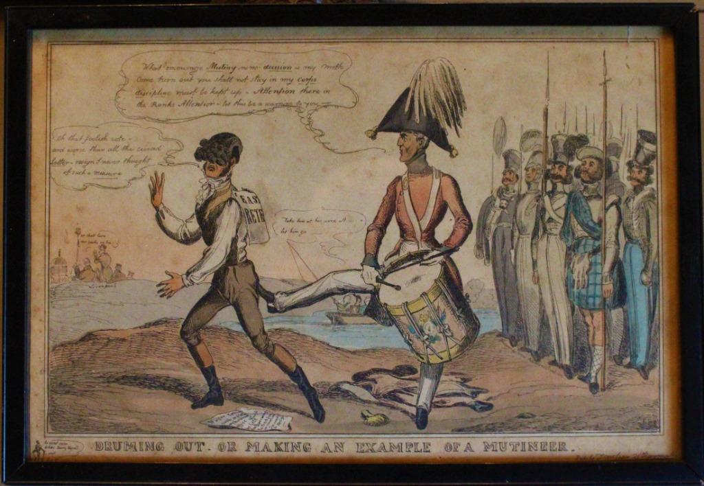 Thomas Mac LEAN Satirische gravure versterkt met waterverf, Antiek en Kunst, Kunst | Etsen en Gravures, Ophalen of Verzenden