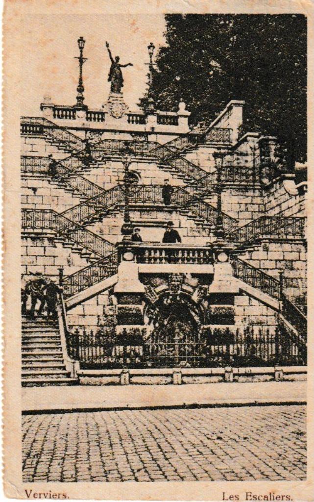 VERVIERS   LES ESCALIERS   1928, Enlèvement ou Envoi, 1920 à 1940, Affranchie, Liège