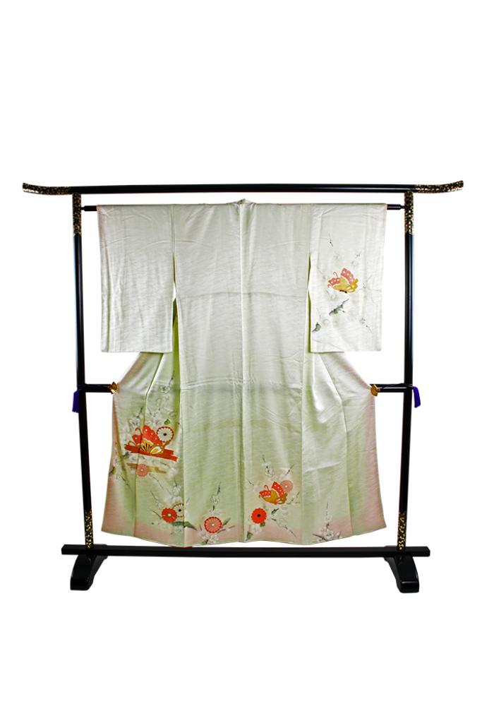 Kimono japonais Houmongi., Envoi, Porté