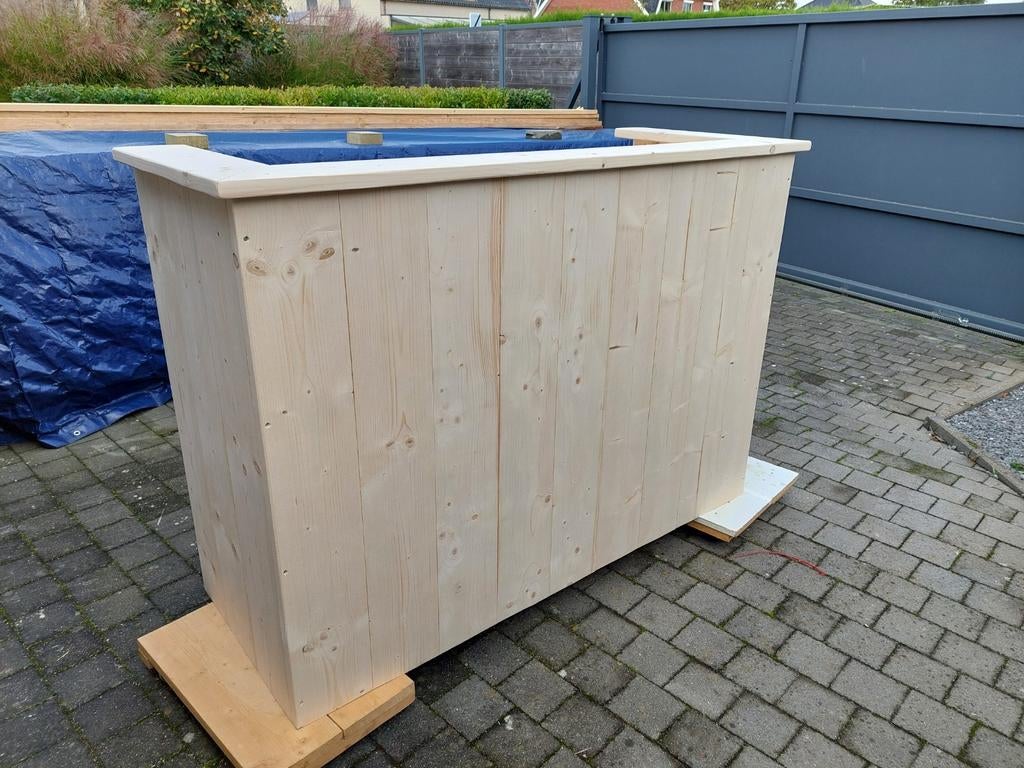 Toog in steigerhout op maat, Ophalen