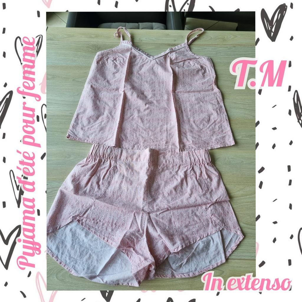 Pyjama d'été pour femme-rose-In Extenso-T.M, Enlèvement ou Envoi, Porté, Taille 38/40 (M)