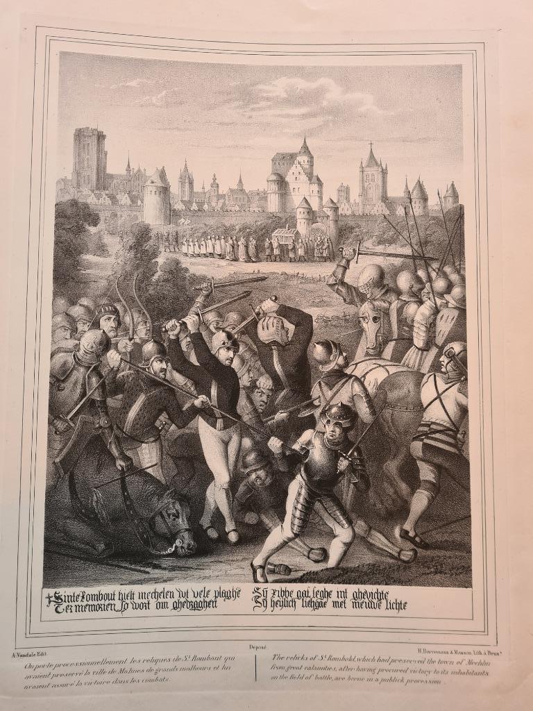 1847 - Mechelen / veldslag met zicht op de stad /groot, Verzenden