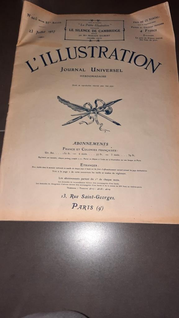 Journal vintage l illustration 1927, Enlèvement ou Envoi