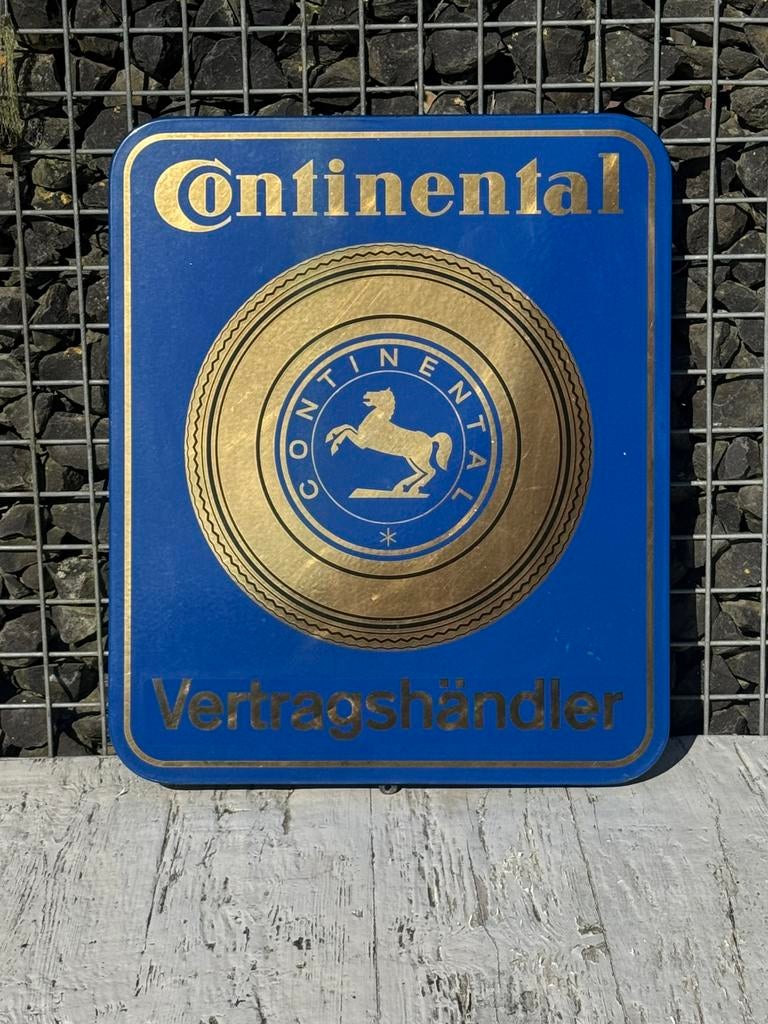 Continental emaille reclamebord, Verzamelen, Ophalen, Gebruikt, Reclamebord