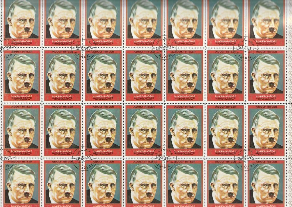 lot van 28 postzegels van Hitler van het jaar 1972 van Ajman, Postzegels en Munten, Verzenden, Overige periodes, Gestempeld