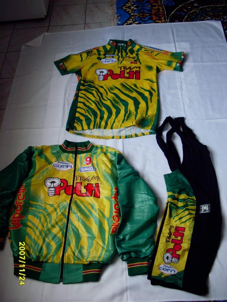 Authentieke driedelige retro wielerset profteam POLTI (FAUST, Enlèvement, Hommes