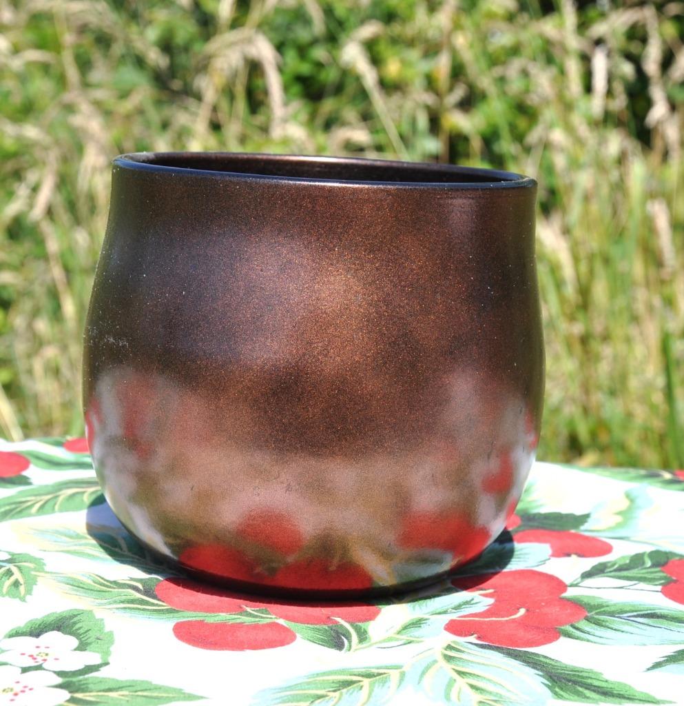 cache pot faience brune scintillante, Enlèvement ou Envoi, Comme neuf, Autres matériaux, Intérieur