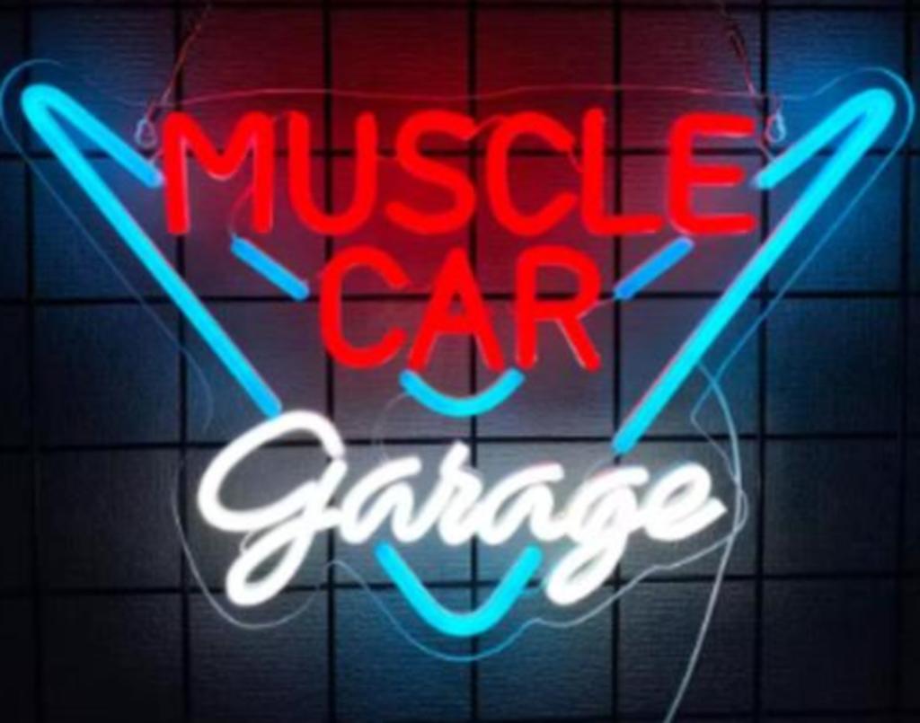 LED lamp neon stijl Muscle Car Garage (41x27.5cm)