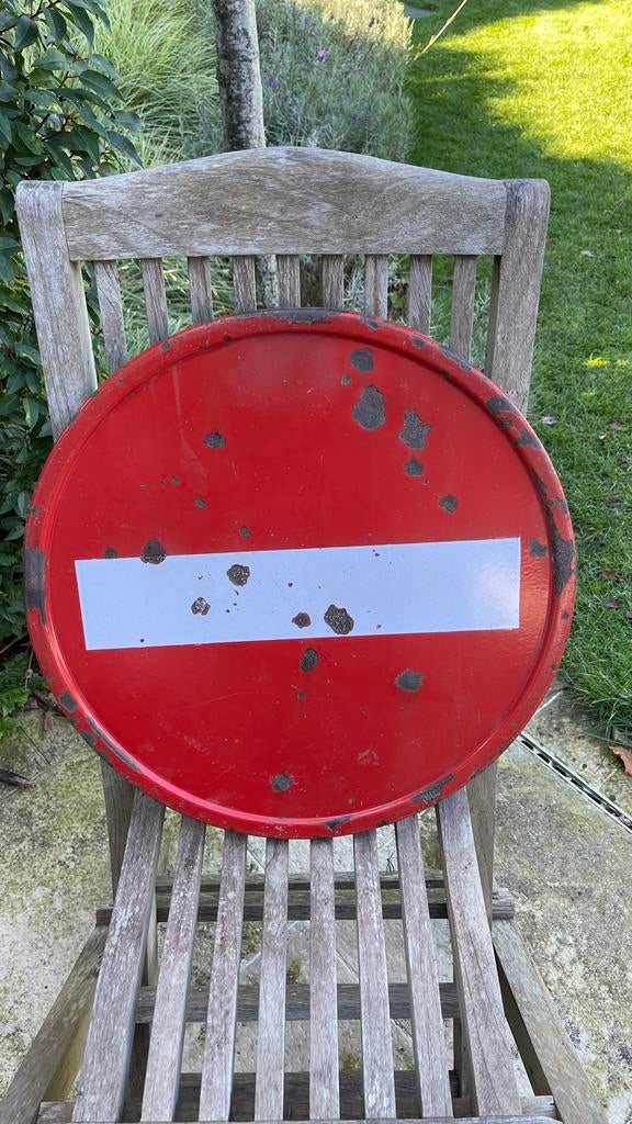 Panneau de signalisation en émail., Enlèvement ou Envoi, Utilisé, Ustensile