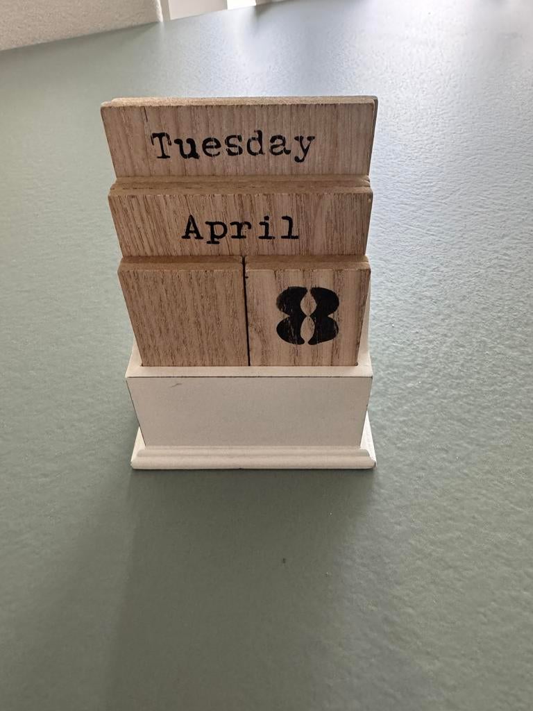 Houten kalender, Ophalen of Verzenden, Gebruikt