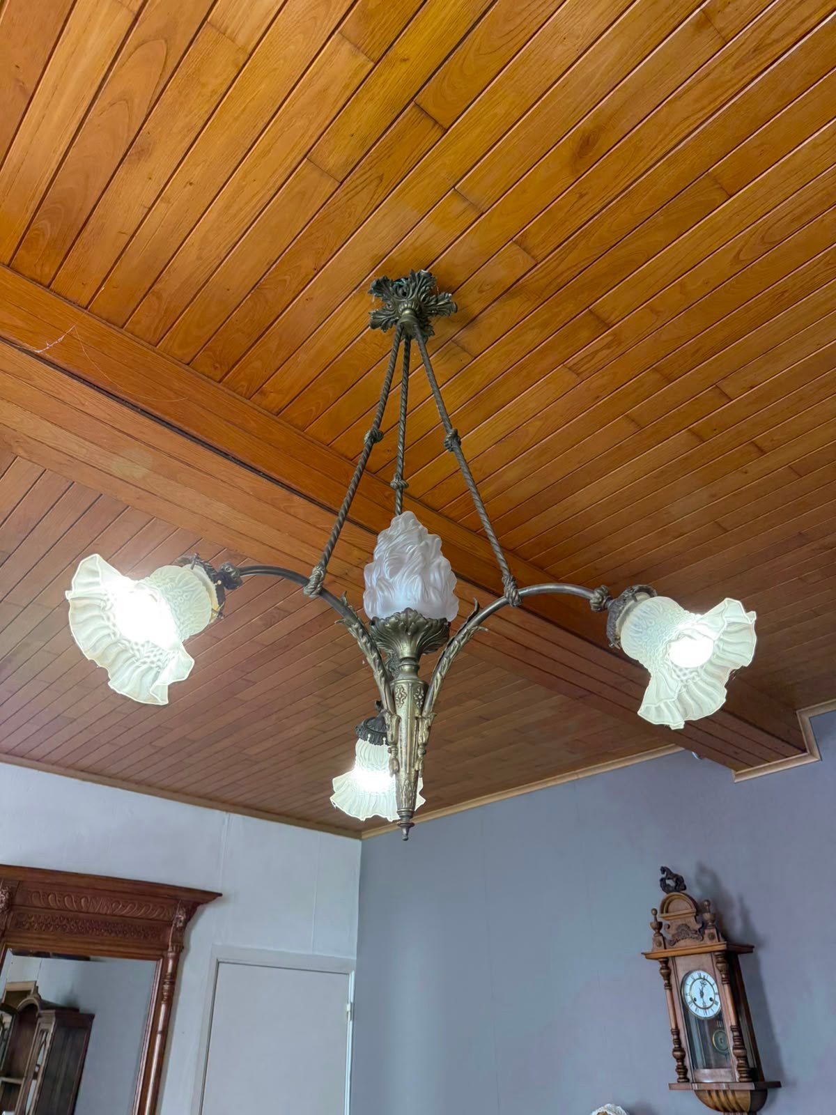 Antieke kroonluchter, Huis en Inrichting, Lampen | Kroonluchters, Ophalen, Zo goed als nieuw