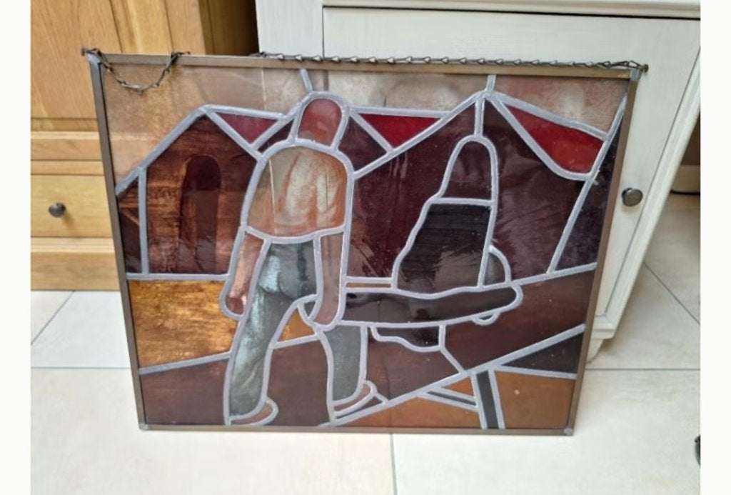 Gebrandschilderd kader/raam, Antiek en Kunst, Ophalen