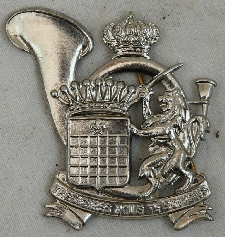 Embleem Baret, 2e Regt Jagers te voet, Armee Belge (ABL).(1), Verzamelen, Ophalen of Verzenden, Landmacht, Embleem of Badge