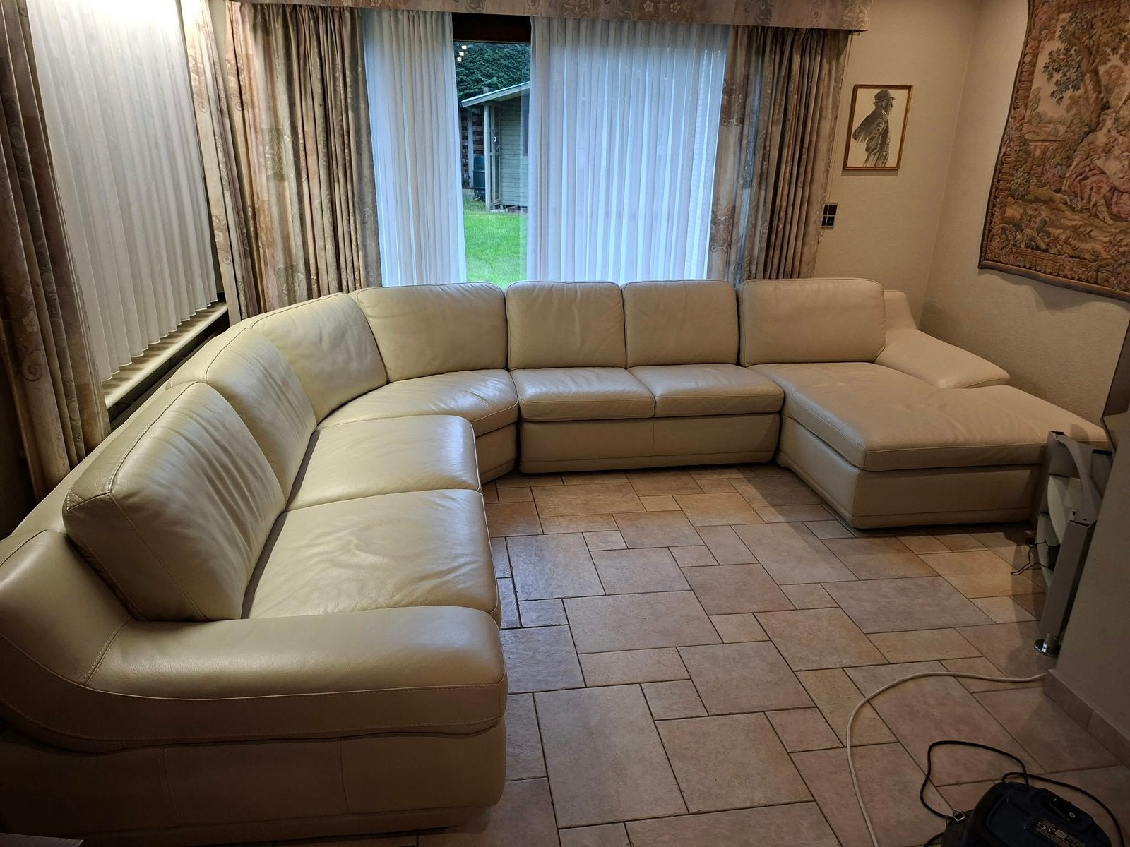 Luxe lederen hoekbank van Morres, Huis en Inrichting, Ophalen, Zo goed als nieuw, Leer