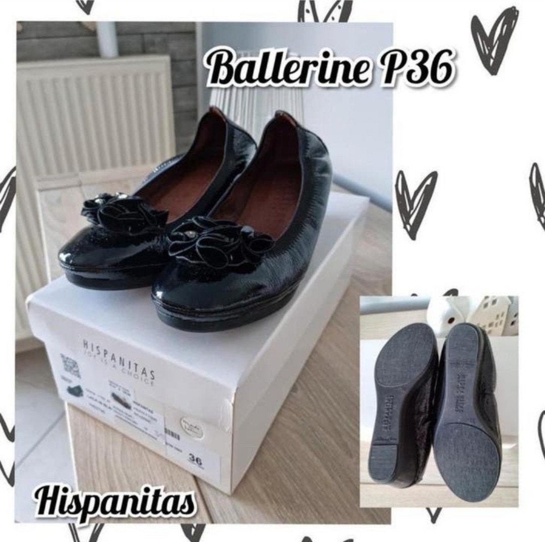 Chaussures pour femme-Vernis noir-Hispanitas-P.36, Enlèvement ou Envoi, Hispanitas, Ballerines, Noir