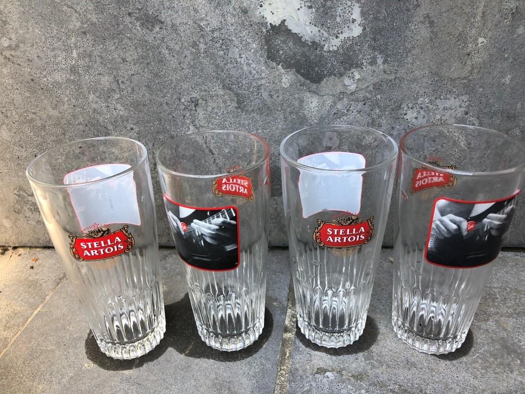 4 bierglazen Stella Artois, Verzamelen, Ophalen of Verzenden, Stella Artois