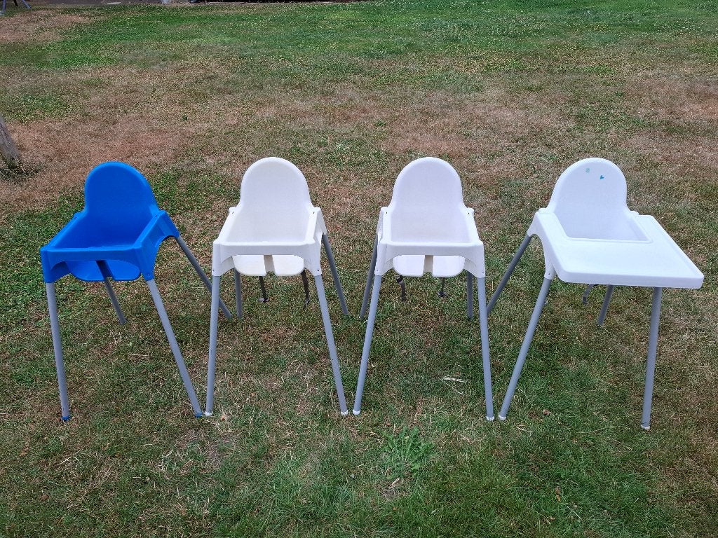 Kinderstoel Ikea Antilope 3 stuks, 1 met tafeltje (per stuk), Kinderen en Baby's, Ophalen, Gebruikt, Overige typen, Gordel(s)