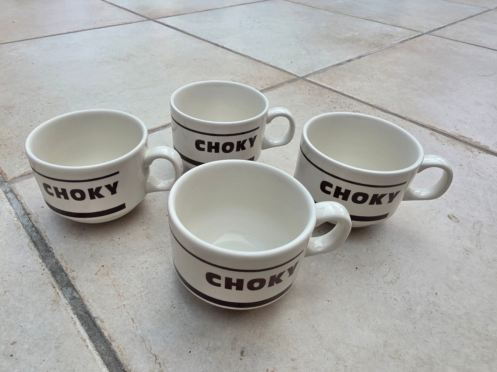 Lot de 4 tasses vintage CHOKY – Churchill England –, Enlèvement ou Envoi, Céramique, Vintage