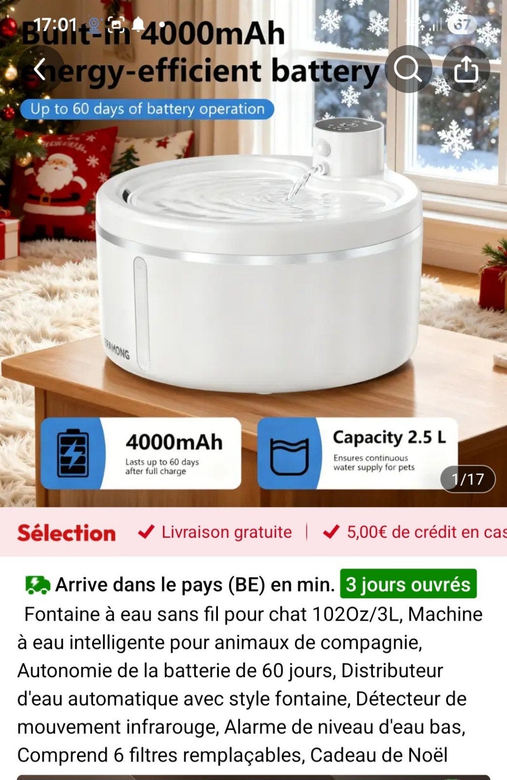 Fontaine chat, Animaux & Accessoires, Enlèvement ou Envoi
