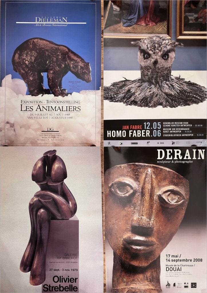14 affiches Beeldhouwkunst & Art Deco: Jan Fabre, Derain, Origineel, Ophalen, Overige onderwerpen, Offsetdruk