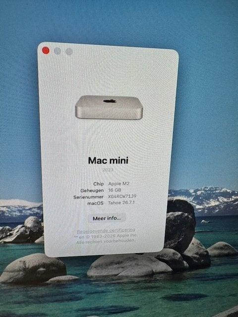 Mac Mini M2 (2023) - 16 GB RAM/512 GB SSD, SSD, Zo goed als nieuw, Mac Mini, Onbekend