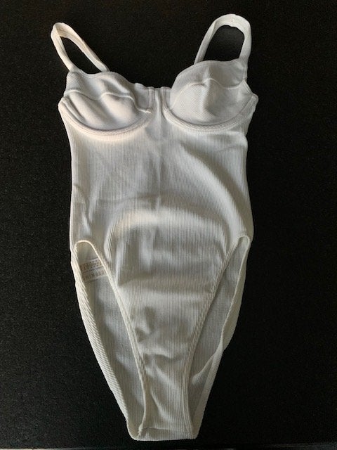WOLFORD écru badpak met voering aan buste: S, Overige kleuren, Badpak, Ophalen of Verzenden, Zo goed als nieuw