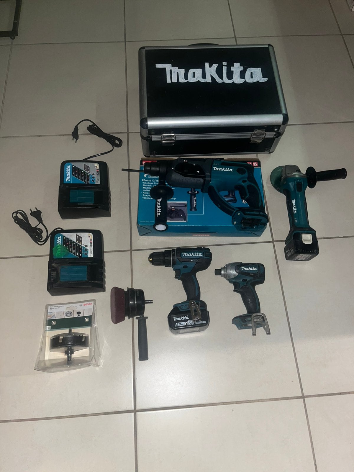 Complete Makita 18V  Machineset in Koffer + Opladers., Doe-het-zelf en Bouw, Ophalen, Zo goed als nieuw