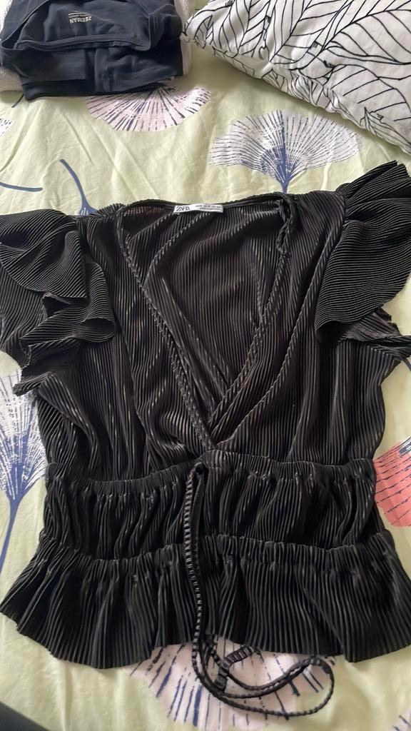 Blouse noire Zara Taille S, Ophalen, Zwart, Zo goed als nieuw, Korte mouw